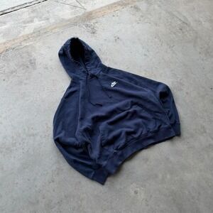Vintage 2000's Navy Blue Nike Solo Swoosh Hoodie